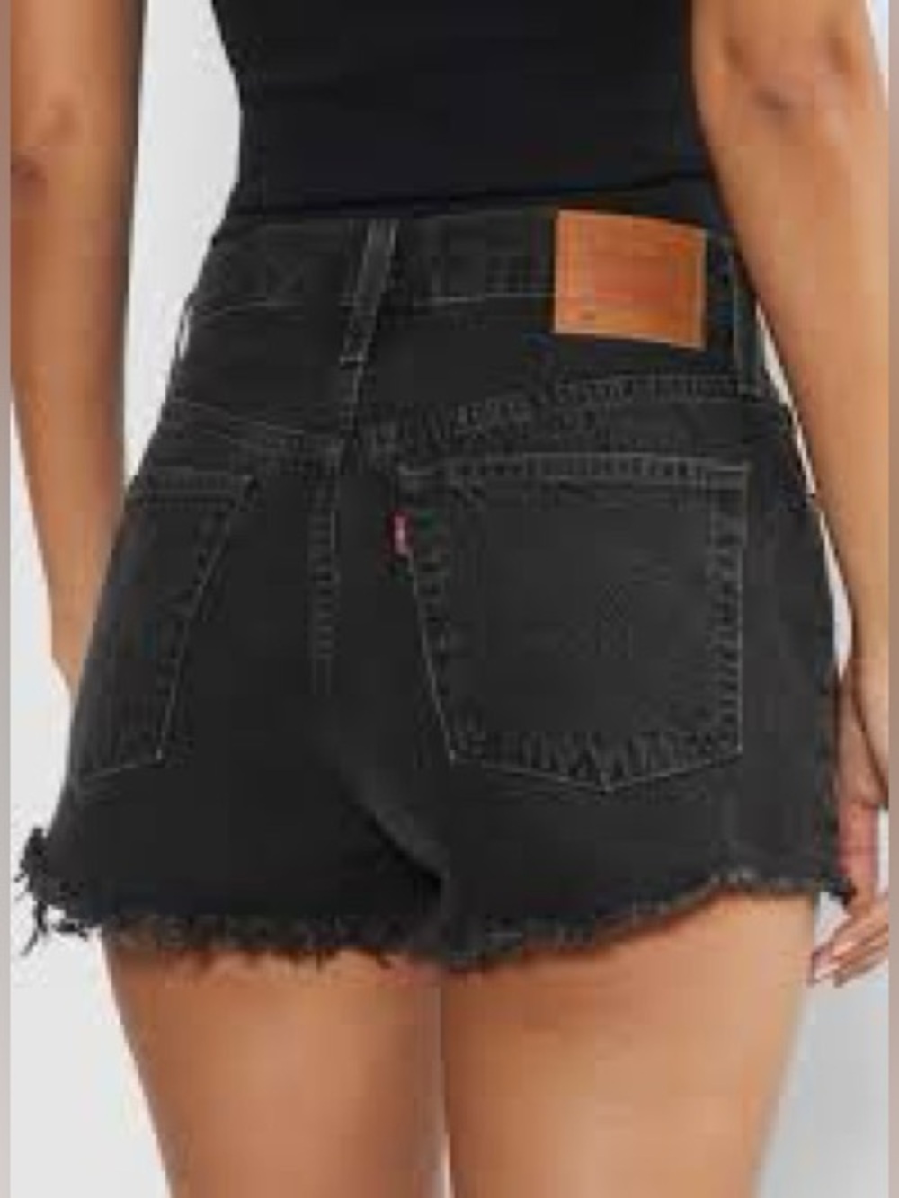 Levi’s 501 Original Cutoff Denim Shorts Washed Black High Rise W26